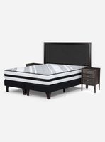 Cama Europea Driven 2 Plazas Base Dividida + Set Muebles Nolita