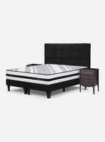 Cama Europea Driven 2 Plazas Base Dividida + Set Muebles Issey