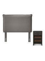 Set Respaldo 1.5 Plazas + Velador Maurice Gris