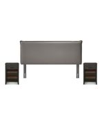 Set Respaldo 2 Plazas + Velador Maurice Gris