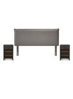 Set Respaldo King + Velador Maurice Gris