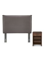 Set Respaldo 1.5 Plazas + Velador Maurice Chocolate