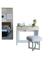 Mueble Tocador + Zapatero con Espejo Perla