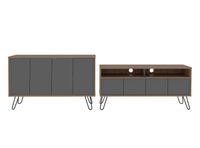 Combo Muebles Vassel Miel Plomo Buffet + Rack TV 55"" TuHome