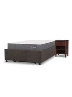 Cama Space Box Anatomic 1.5 + Velador Torino Chocolate