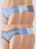 Pack 6 Pantaleta Algodón Print y Sólido