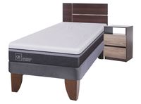 Cama Europea Ortopedic Advance 1.5 Plazas + Set Muebles Enio
