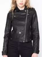 Chaqueta Biker Negra Cuero Sintético