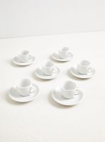 Set de 6 Tazas de Café + Platillos Porcelana