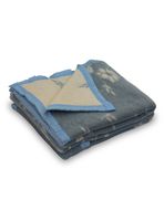 Frazada Lana 1 Plaza Celeste Floreado