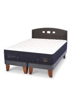 Cama Europea Súper Premium 2 Plazas Base Dividida + Respaldo Gales