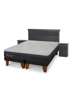 Cama Europea Hybrid Plus Infinity 2 Plazas Base Dividida + Set de Muebles Dublín