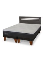 Cama Europea Hybrid Plus Infinity 2 Plazas Base Dividida + Respaldo Múnich