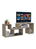 Rack Extensible Tv40 + Biblioteca Cubo + Arrimo Rovere