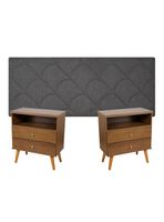 Set Respaldo 2 Plazas + Veladores Everest