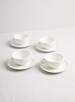Set de 4 Tazas de Té 250 ml + Platillos Porcelana