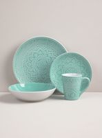 Set Vajilla 24 Piezas Mandala Turquesa Cerámica