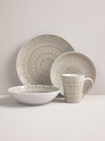 Set Vajilla 24 Piezas Mandala Beige Cerámica