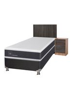 Box Spring New Ortopedic B5 Black 1.5 Plazas + Set Muebles Espresso