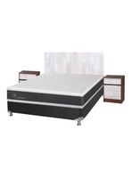 Box Spring New Ortopedic B5 Black 2 Plazas Base Normal + Set Muebles Legno