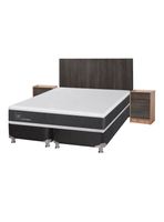Box Spring New Ortopedic B5 Black King + Set Muebles Espresso