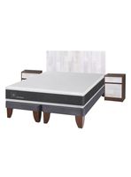 Cama Europea New Ortopedic 2 Plazas Base Dividida + Set Muebles Legno