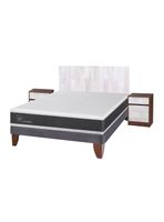 Cama Europea New Ortopedic 2 Plazas Base Normal + Set Muebles Legno