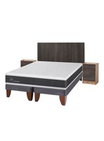 Cama Europea New Ortopedic King + Set Muebles Espresso