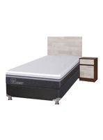 Box Spring Ortopedic Advance B5 Black 1.5 Plazas + Set Muebles Legno