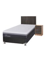 Box Spring Ortopedic Advance B5 Black 1.5 Plazas + Set Muebles Espresso