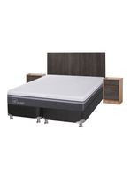 Box Spring Ortopedic Advance B5 Black 2 Plazas Base Dividida + Set Muebles Espresso