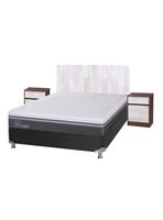 Box Spring Ortopedic Advance B5 Black 2 Plazas Base Normal + Set Muebles Legno