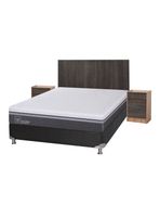 Box Spring Ortopedic Advance B5 Black 2 Plazas Base Normal + Set Muebles Espresso