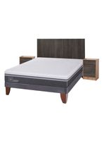 Cama Europea Ortopedic Advance 2 Plazas Base Normal + Set Muebles Espresso