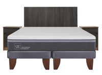 Cama Europea Ortopedic Advance King + Set Muebles Espresso