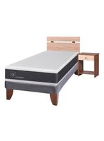 Cama Europea New Ortopedic 1.5 Plazas + Set Muebles Olmo