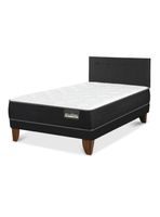 Cama Europea Belsogno 1.5 Plazas + Respaldo Black