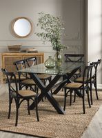Juego Comedor Pamela 6 Sillas Vidrio Negro