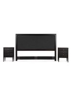 Set Muebles Dormitorio: Respaldo Nolita 2 Plazas + Veladores Issey Grafito