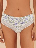 Calzón Brasileño Ancho Encaje Print Flores