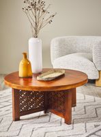 Mesa de Centro Base Tallada 90 cm