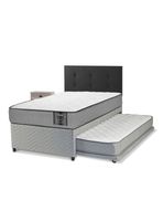 Diván Star 1 Plaza + Respaldo Royal Negro + Velador Rock