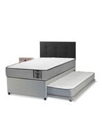 Diván Star 1.5 Plazas + Respaldo Royal Negro + Velador Rock