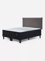 Cama Europea Tempo King + Respaldo Maurice Chocolate