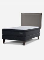 Cama Europea Tempo 1.5 Plazas + Respaldo Maurice Gris