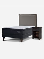 Cama Europea Tempo 1.5 Plazas + Respaldo + Velador Maurice Issey