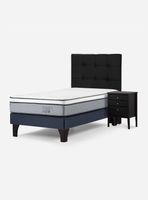 Cama Europea Indie 1.5 Plazas + Respaldo + Velador Issey