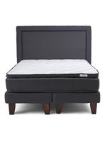 Cama Europea Hybrida Base Dividida King + Respaldo