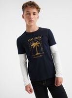 Polera Manga Larga con Frontal Print