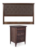 Set Muebles Respaldo King + Velador Brera Marrón